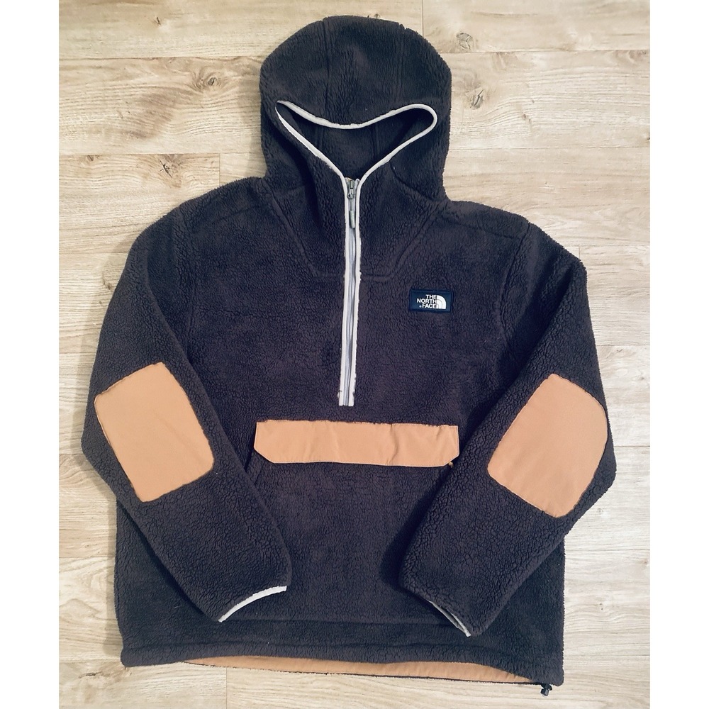 The North Face Campshire Sherpa Gray Fleece Pullover Hoodie Men's Size XL